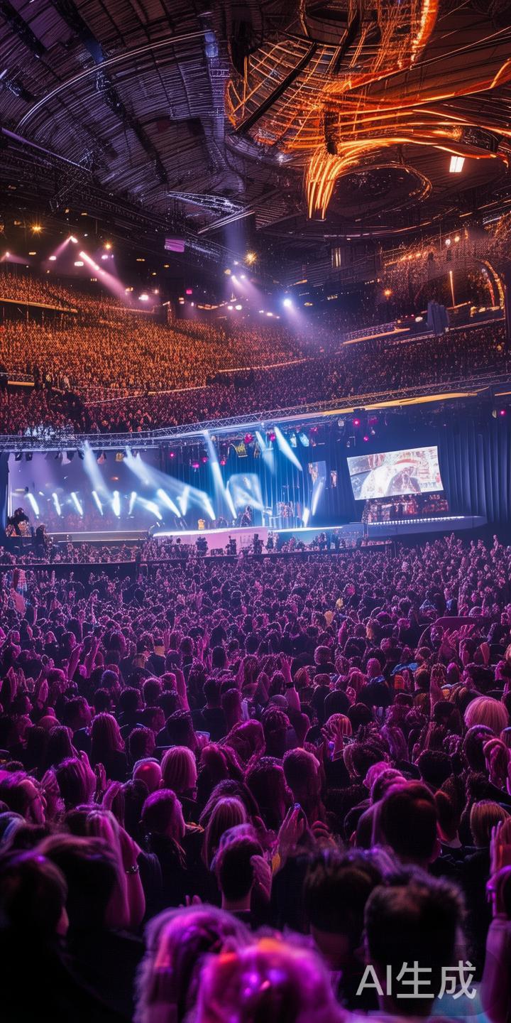 2023金年会全站精彩回顾与现场盛况全景精彩展现 会场现场人头攒动,氛围热烈。舞台上的灯光交错,伴随